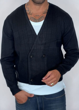 Double Breasted Cardigan Black