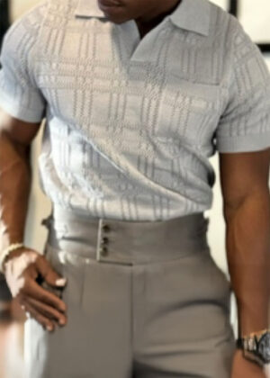 Gray Patterned Polo